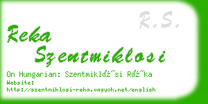 reka szentmiklosi business card